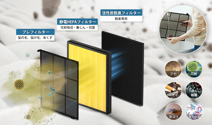 ペットの毛もニオイもスッキリ取れる空気清浄機